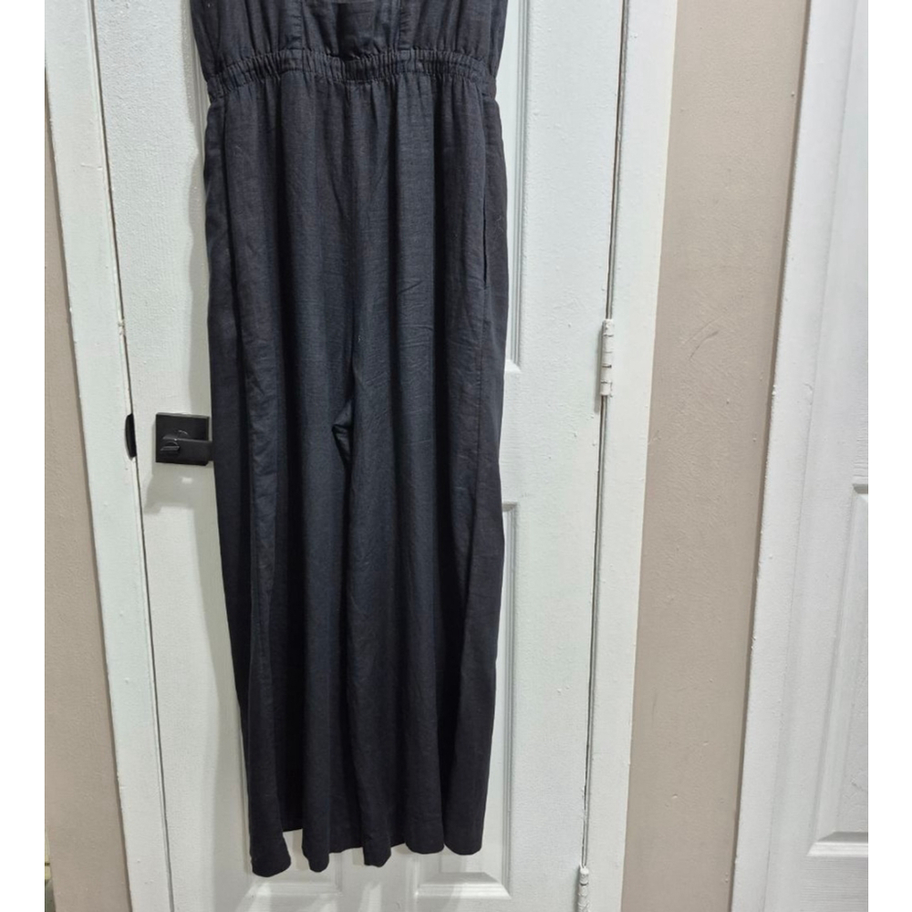 Women's M&S Black Linen Rich Jumpsuit Size 10 - Picture 2 of 11